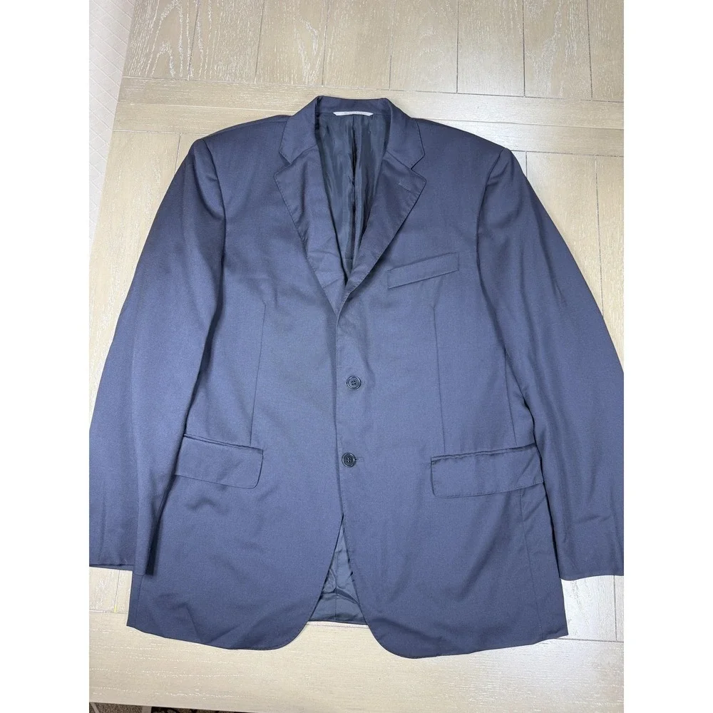 Canali Blazer Mens 42R Blue Wool Classic Fit Two Button Suit Jacket‎ Made Italy